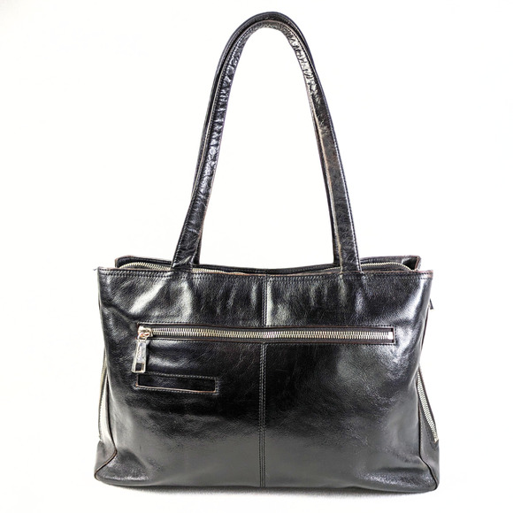 Hobo Black Genuine Leather Tote Bag - Picture 2 of 9